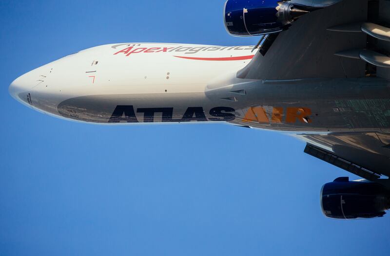 The last Boeing 747 aircraft produced during a test flight this month. Photograph: Lindsey Wasson/The New York Times