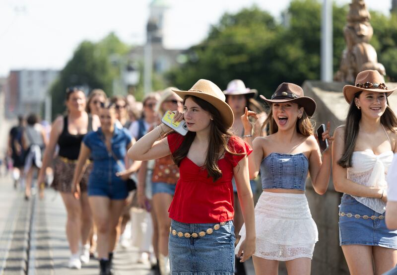 Fans making their way to one of Zach Bryan's concerts in Dublin's Phoenix Park last month. Photograph: Sam Boal/Collins