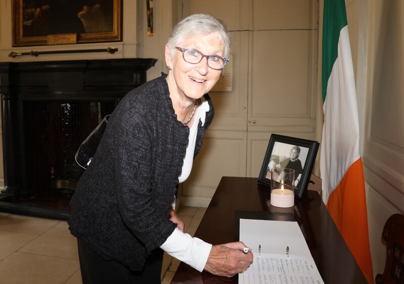 Among those signing on Monday was Fricker’s cousin, Colette Sheridan. Photograph: Collins 