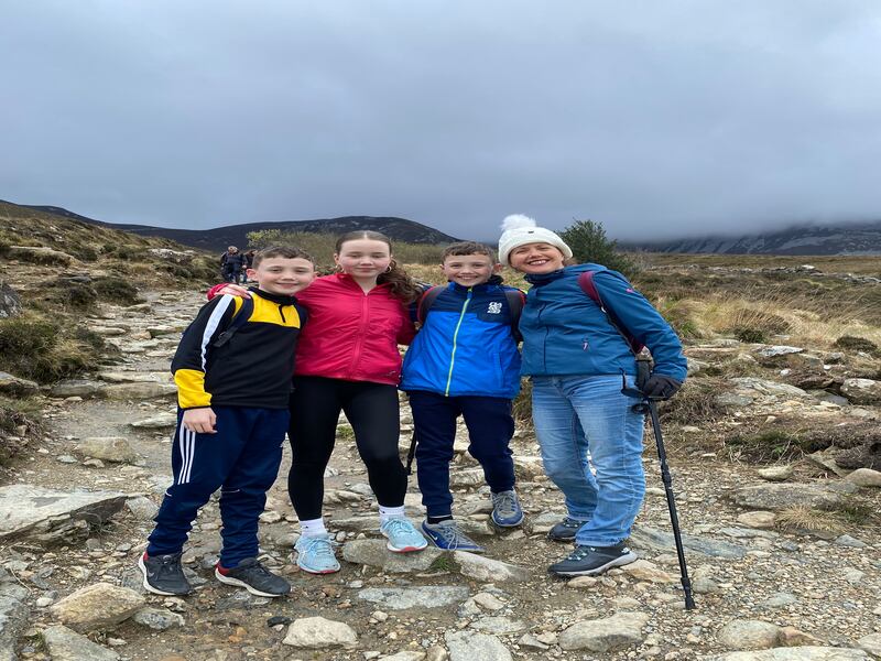 Claire Coleman with daughter Grace (16) and twins Nicholas and Christopher (12). Photograph: Áine Ryan