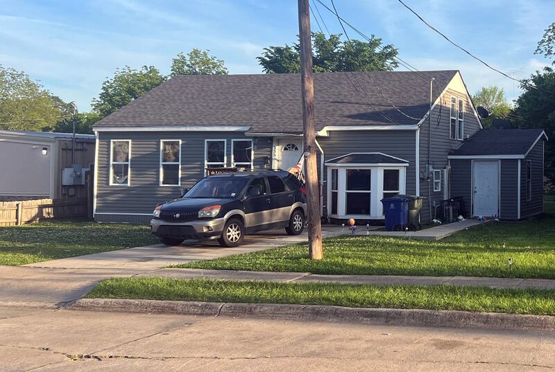 The house where a mass shooting took place is seen in Shreveport, Louisiana, on Sunday. Photograph: Gianrigo Marletta/AFP via Getty