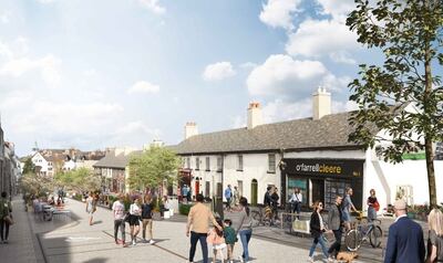 A computer-generated image of Fingal County Council's future plans for the pedestrianisation of New Street in Malahide. Photograph: Roisin White