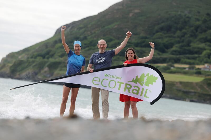 Nicola Cleary, EcoTrail Wicklow, Frederic Verdier, Wicklow County Council, and Nicola Fitzgerald, Fáilte Ireland,  at the launch of EcoTrail Wicklow