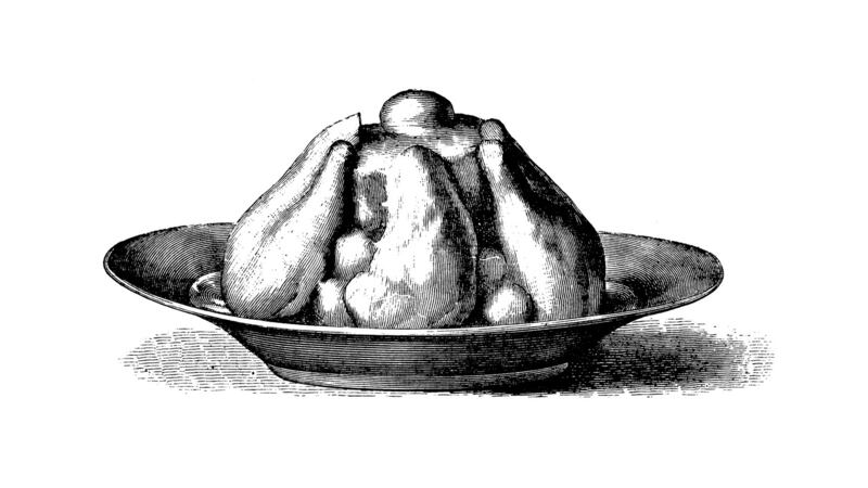 Chicken fricassee, cooked to a 17th century recipe,  served by candlelight in St Patrick’s Cathedral
