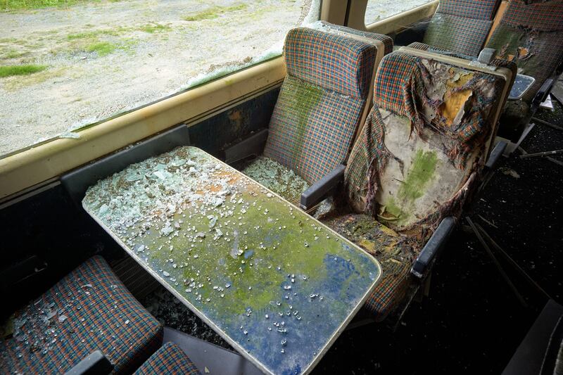 Vandalised train