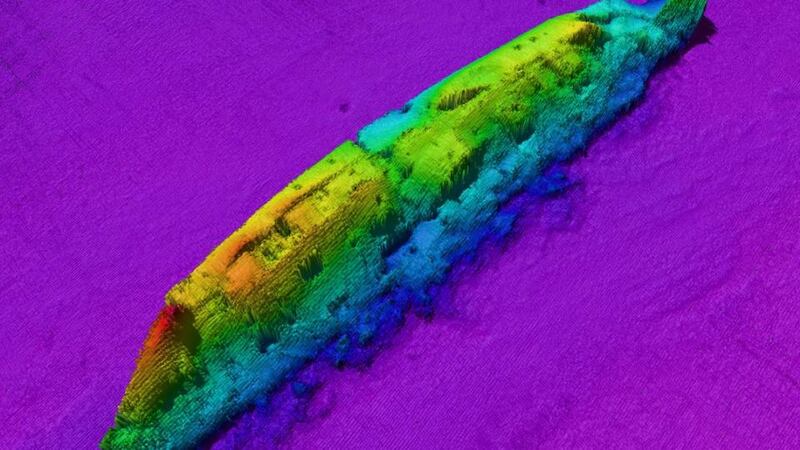 New sonar images have been produced by members of the Infomar (Integrated Mapping For the Sustainable Development of Ireland’s Marine Resource) team at the Geological Survey of Ireland and the National Monuments Service of the Department of Arts, Heritage and the Gaeltacht.