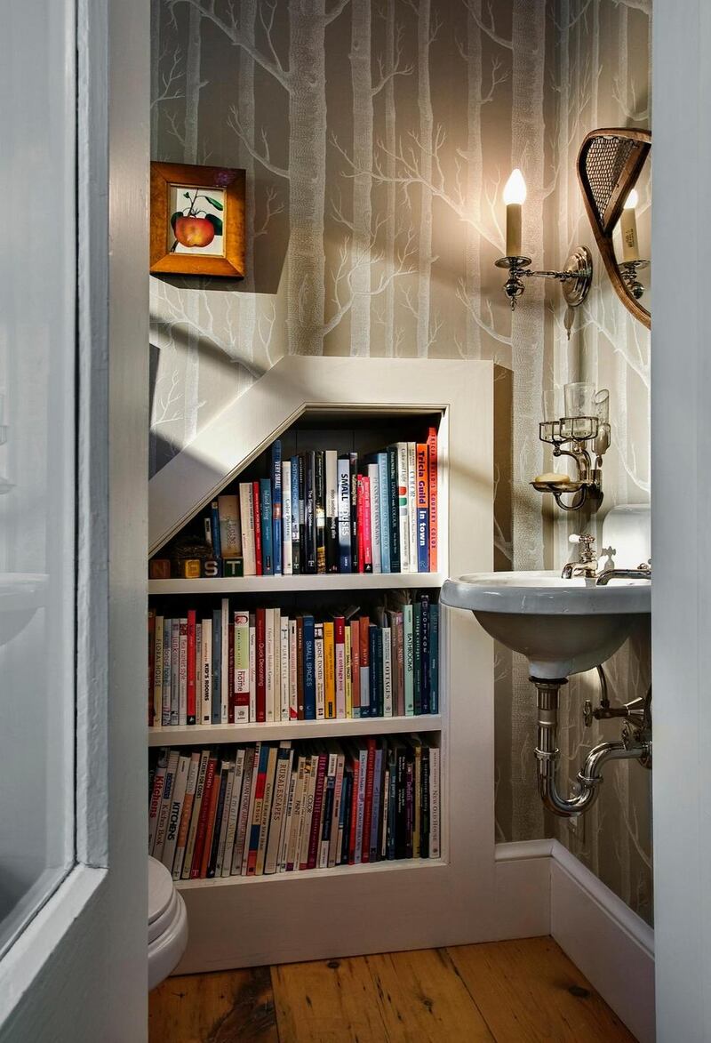 Space within a cavity wall has been carved out to give the owners valuable shelving.