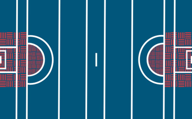 A graphic showing the areas of the pitch where a back card penalty can be awarded.