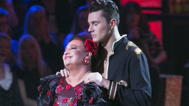 Norah Casey the moment she was voted off  Dancing with the Stars. Photograph: Kyran O’Brien/RTÉ