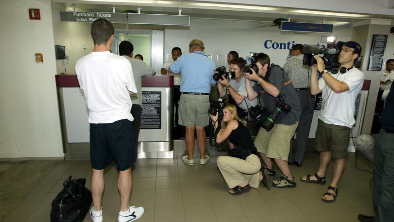 Ireland captain Roy Keane departs the World Cup. Photograph: Inpho
