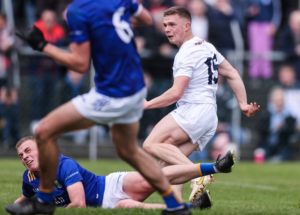 Kildare's Paddy Woodgate scores a goal against Wicklow in the Leinster championship. Photograph: Tom Maher/Inpho