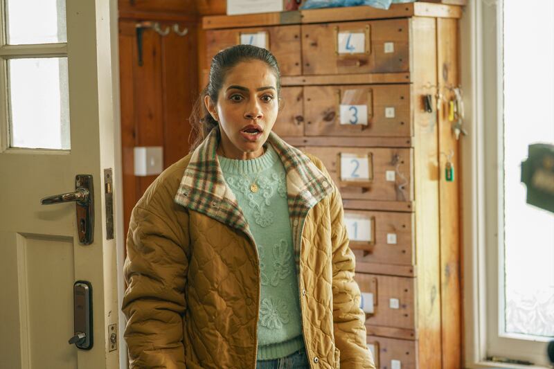 Mandip Gill plays Neha in Can You Keep a Secret? A police officer and stickler for following procedure.
