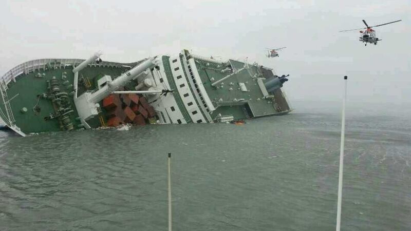 The office of education in Gyeonggi province, where the students‘ high school is, reported that all the students and their teachers had been rescued.   Photograph:  The Republic of Korea Coast Guard/Getty Images