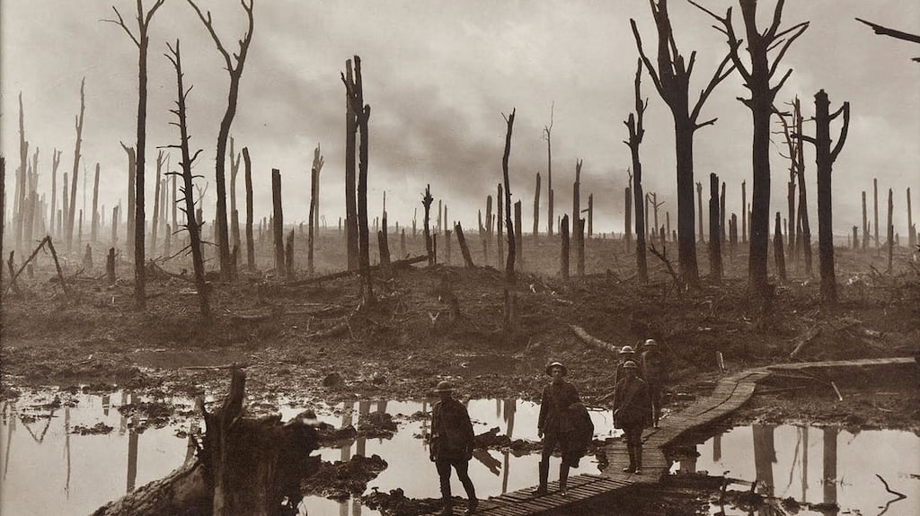 Australian soldiers near Hooge in the Ypres salient. Photograph: Frank Hurley