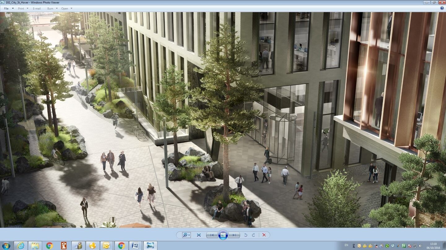 The Dublin Landings development is to include about 65,000sq m of grade-A office space in five buildings, 273 apartments, some retail, a boutique hotel and a gym.