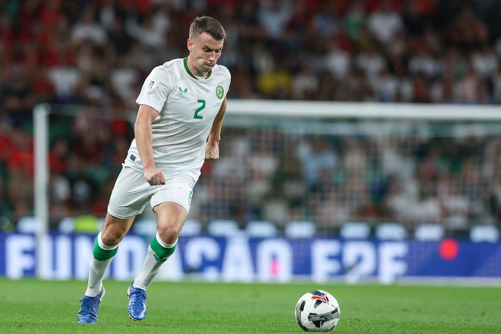 Séamus Coleman of Republic of Ireland against Portugal. Photograph: Carlos Rodrigues/Getty