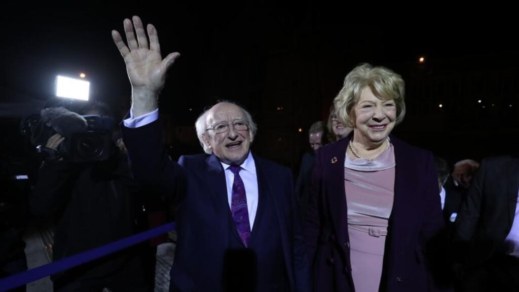 President Michael D Higgins and his wife, Sabina. “Labour’s ideas, Michael D’s ideas, won out in the end” as Fine Gael and Fianna Fáil accommodated themselves to change. Photograph: Niall Carson/PA Wire
