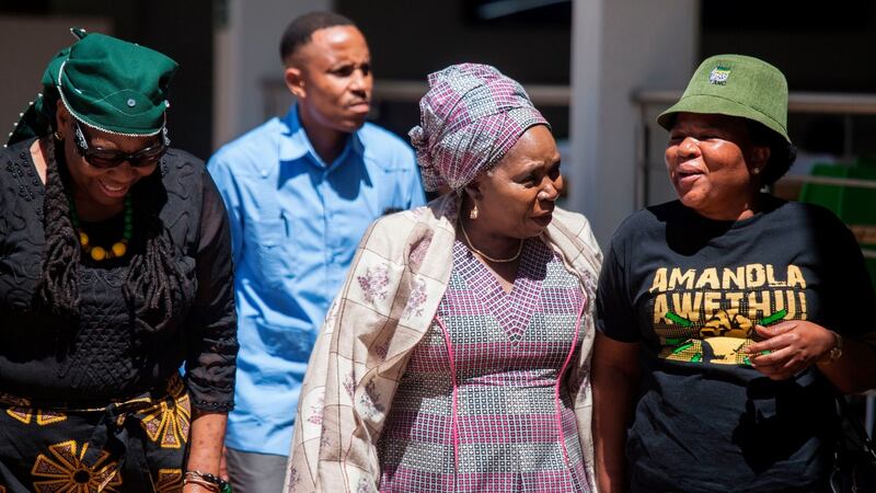 African National Congress presidential candidate  Nkosazana Dlamini-Zuma (centre): critics claim  an ANC under her leadership would mean a continuation of corruption. Photograph:   Wikus De Wet/AFP/Getty