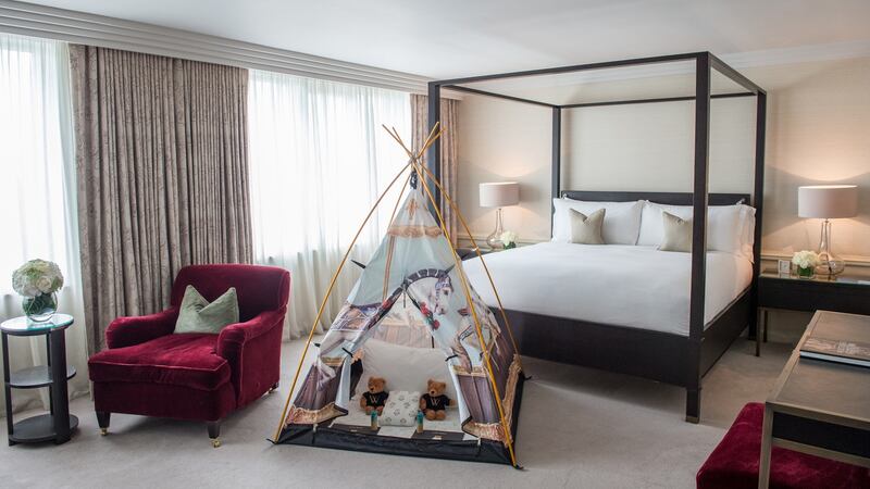 Setting up camp in the Westbury Hotel, Dublin.