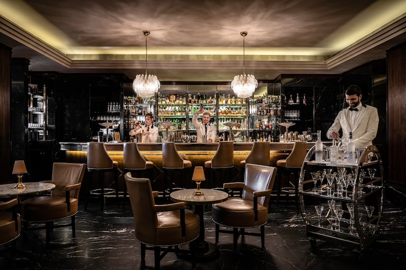 Cocktail trolley in the Sidecar at the Westbury 