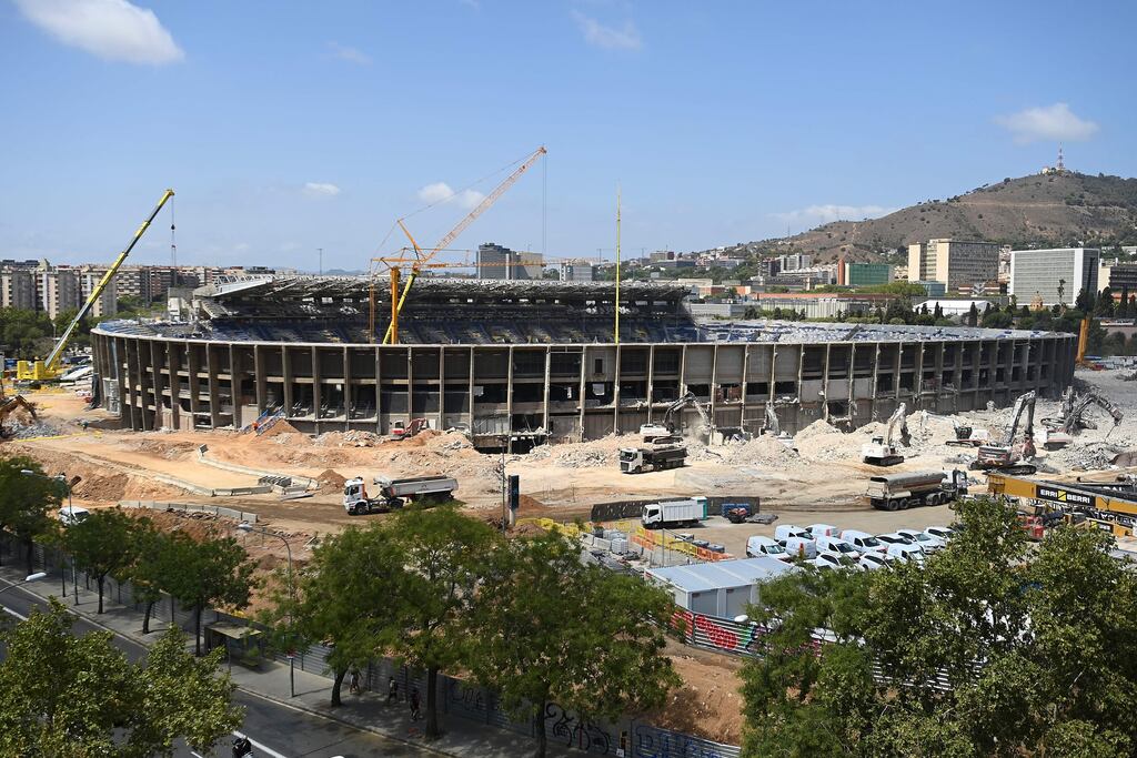 Some Barcelona residents may be finding they preferred the sound of the crowd to the noise of construction at Barcelona's Nou Camp stadium. Photograph: Pau Barrena/AFP via Getty Images