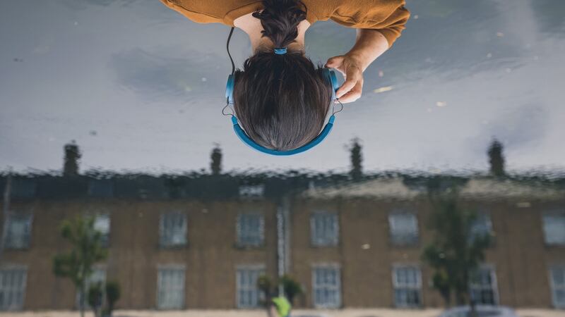 The poster for  about:blank, a book and audio-immersive work with Olwen Fouere and Owen Roe