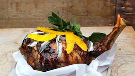 Roast leg of lamb with lemon, rosemary and anchovy