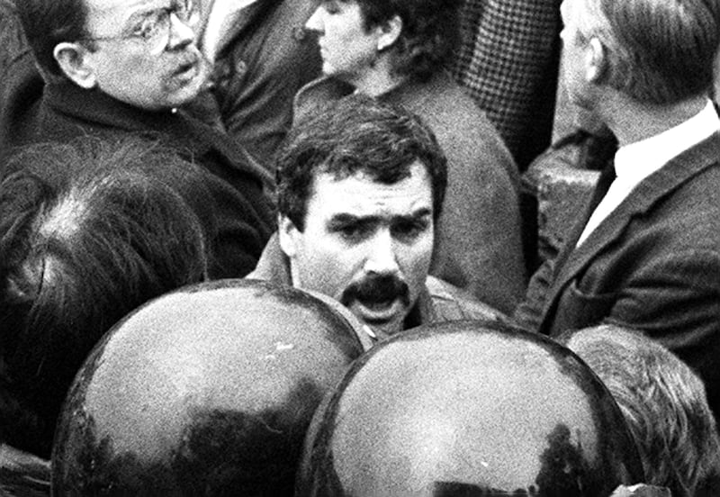 Freddie Scappaticci at the 1987 funeral of IRA man Larry Marley. Photograph: Pacemaker