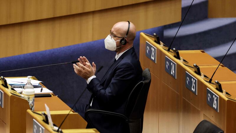 European Council president Charles Michel: has been sharply criticised for failing to react when Dr von der Leyen was left awkwardly standing in Ankara. Photograph:  Kenzo Tribouillard/AFP