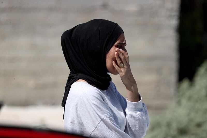A Palestinian woman cries as Israeli army demolishes homes using heavy machinery in Nur Shams refugee camp in May 2025. Photograph: Issam Rimawi/ Anadolu via Getty Images