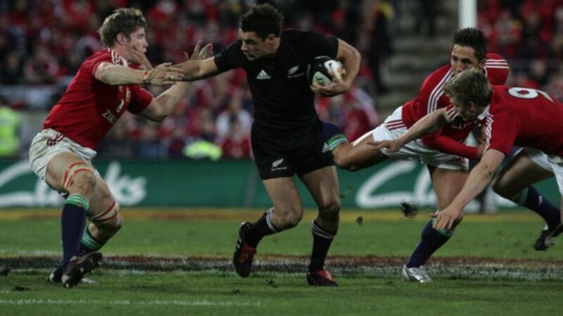 Dan Carter helped the All Blacks to a 3-0 series victory against the Lions in 2005. Photograph: Billy Stickland/Inpho