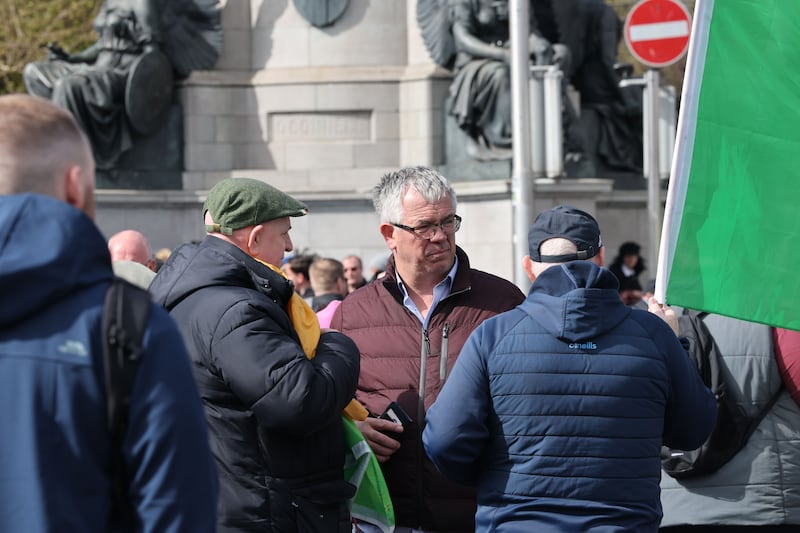Protest organiser James Geoghegan during the fifth day of the fuel protest on Dublins O’Connell street. Photograph: Alan Betson / The Irish Times

