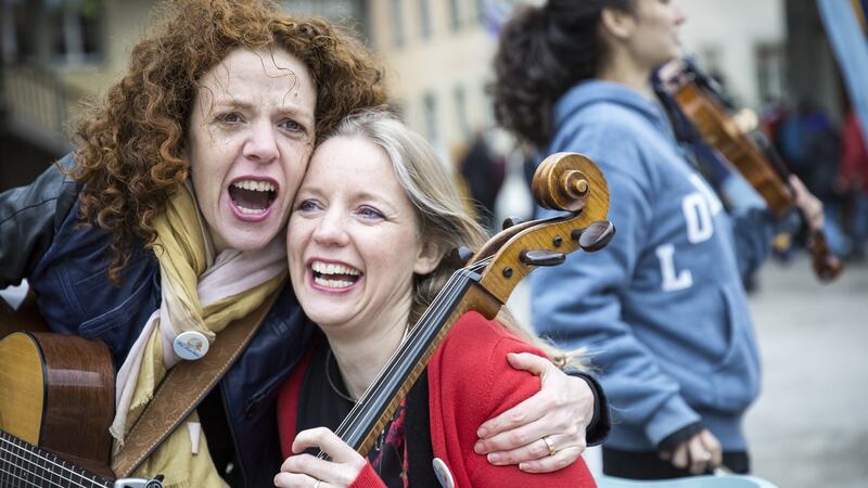 Shirley Grimes and Clíodhna Ní Aodáin have been living in Switzerland since the 1990s.  Photograph: Daniel Rihs.
