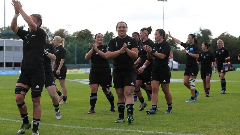 New Zealand celebrate their opening World Cup win over Wales. Photograph: David Rogers/Getty