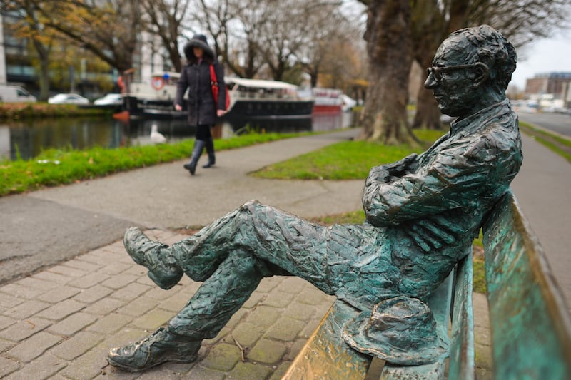 John Coll’s Patrick Kavanagh statue at the Grand Canal in Dublin. Photograph: Getty