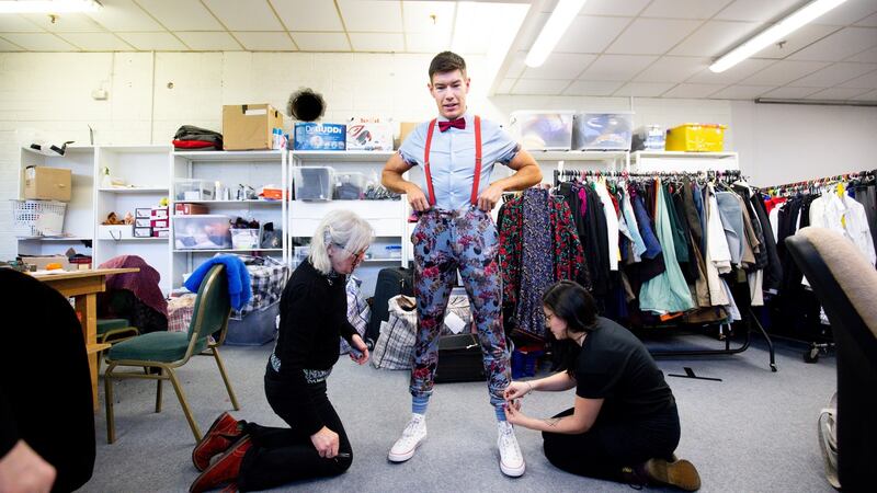 Ryan Andrews gets neasured up. Photograph: Tom Honan/The Irish Times