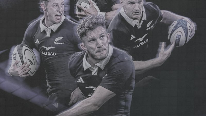 A mural of the All Blacks at Eden Park. Photograph: Billy Stickland/Inpho