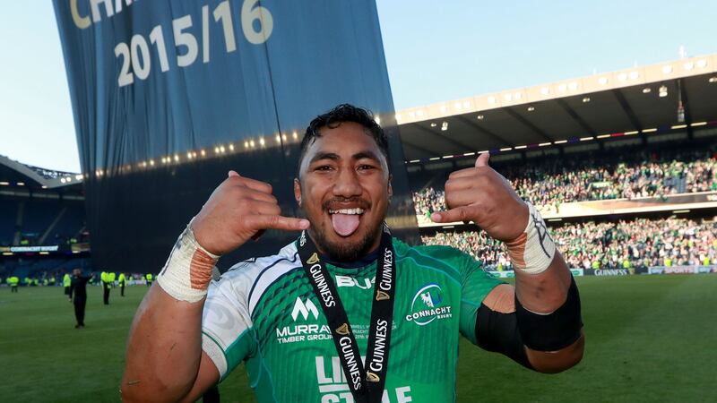 Bundee Aki: the Ireland centre played a huge part in Connacht’s historic Pro12 title success in 2016.  Photograph: James Crombie/Inpho