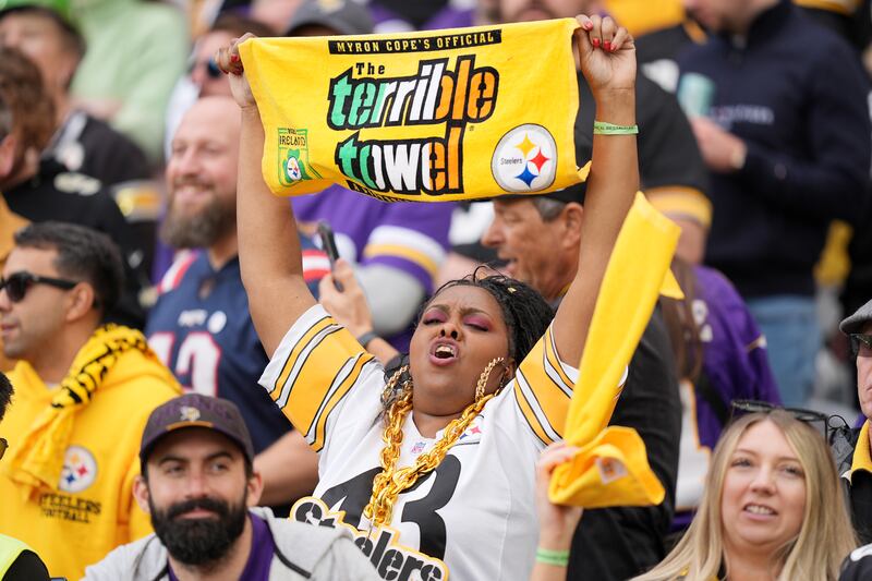 Pittsburgh Steelers fans during the NFL International match at Croke Park in Dublin, Ireland. Photograph: Niall Carson/ PA Wire