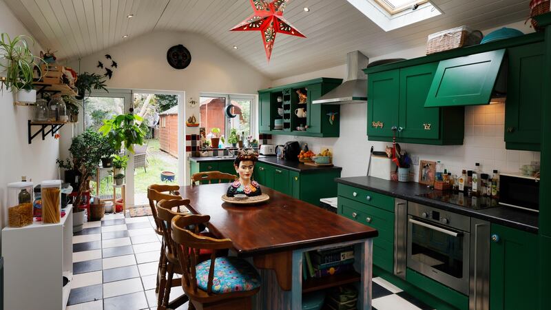 Raychel O’Connell’s second-hand kitchen in Crumlin, Dublin. Photograph: Alan Betson