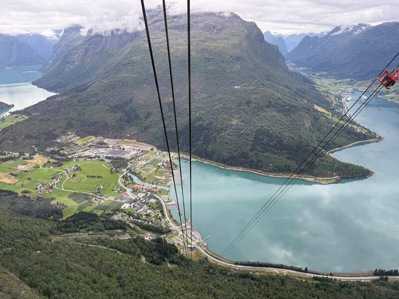 The Loen Skylift in Norway is one of the steepest cable cars in the world. Photograph: Gemma Tipton