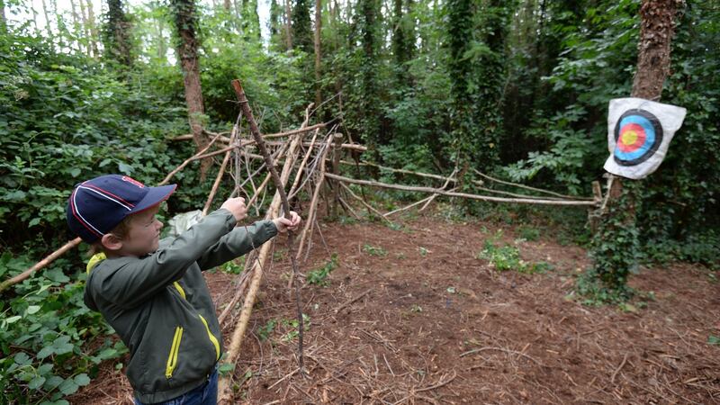 Children enjoying archery practice  at Turvey Nature Reserve, Donabate, Co Dublin. Photograph: Alan Betson