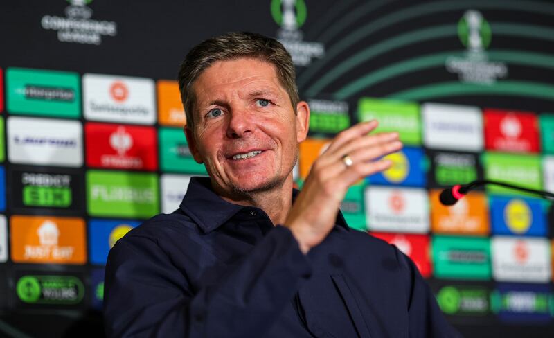Crystal Palace manager Oliver Glasner guided the club to its first major trophy last season when beating Manchester City in the FA Cup final. Photograph: Ryan Byrne/Inpho
