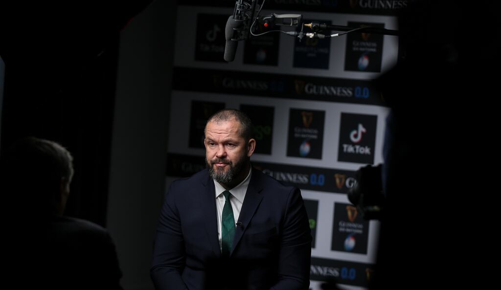 Andy Farrell at the Six Nations launch in London. 'Everyone would love an expectation to go on and win a Grand Slam but the reality is we know how difficult that is.' Photograph: Tom Maher/Inpho