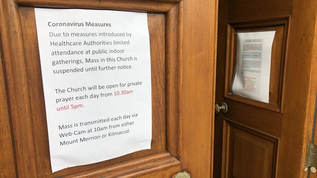 The Church of St Therese, Mount Merrion, in Dublin: the reopening of churches is currently set by the Government for July 20th. Photograph: Bryan O’Brien