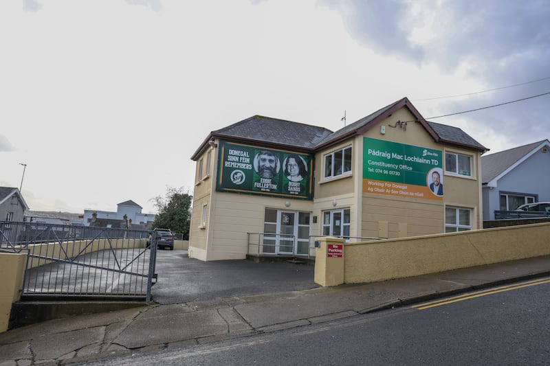 Constituency office of Pádraig Mac Lochlainn in Letterkenny in a building that Sinn Féin claim not to own. Picture: Enda O'Dowd