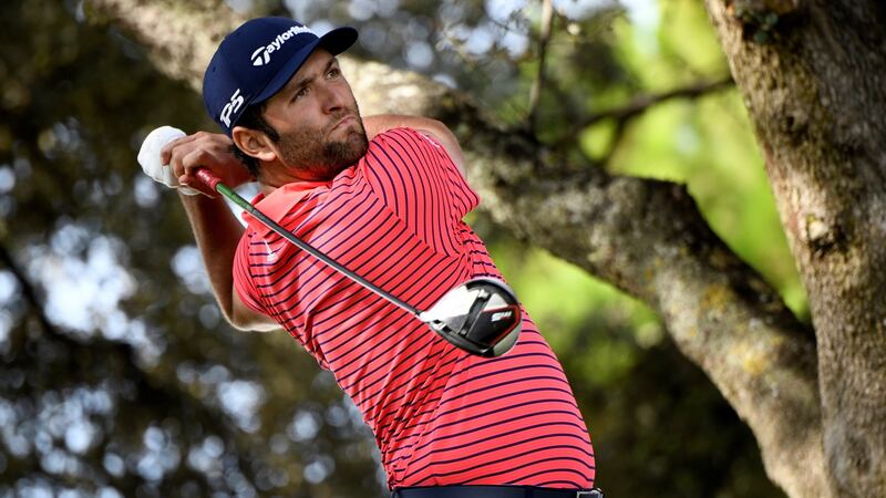 Spanish golfer Jon Rahm competes in the final day of the Mutuactivos Open de Espana golf tournament  in Madrid. Photograph: Victor Lerena/EPA
