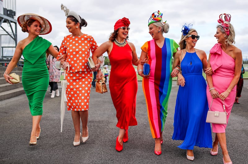 Eilish Ryan, Catherine Byrne, Rebecca Foley, Louise Allen, Ailish McDonagh and Collette Reynolds enjoy the festivities. Photograph: Tom Maher/Inpho