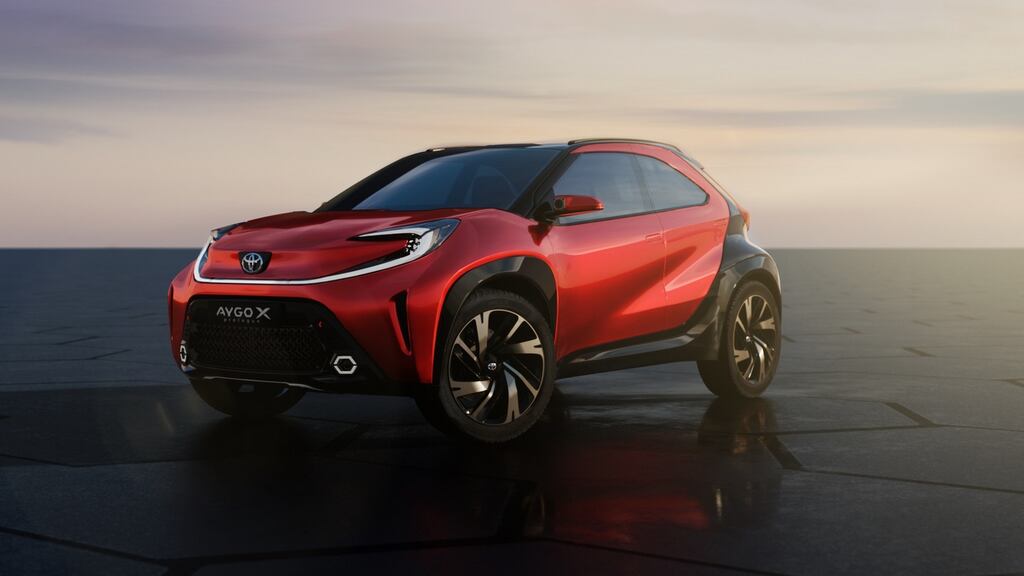 Toyota has shown off a concept version of a new Aygo, in which the tiny city car seems to have morphed into a chunky, more stylish, crossover