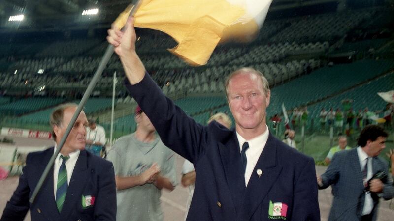 Republic of Ireland manager Jack Charlton after his side’s defeat to Italy at the 1990 World Cup. Photograph: Billy Stickland/Inpho